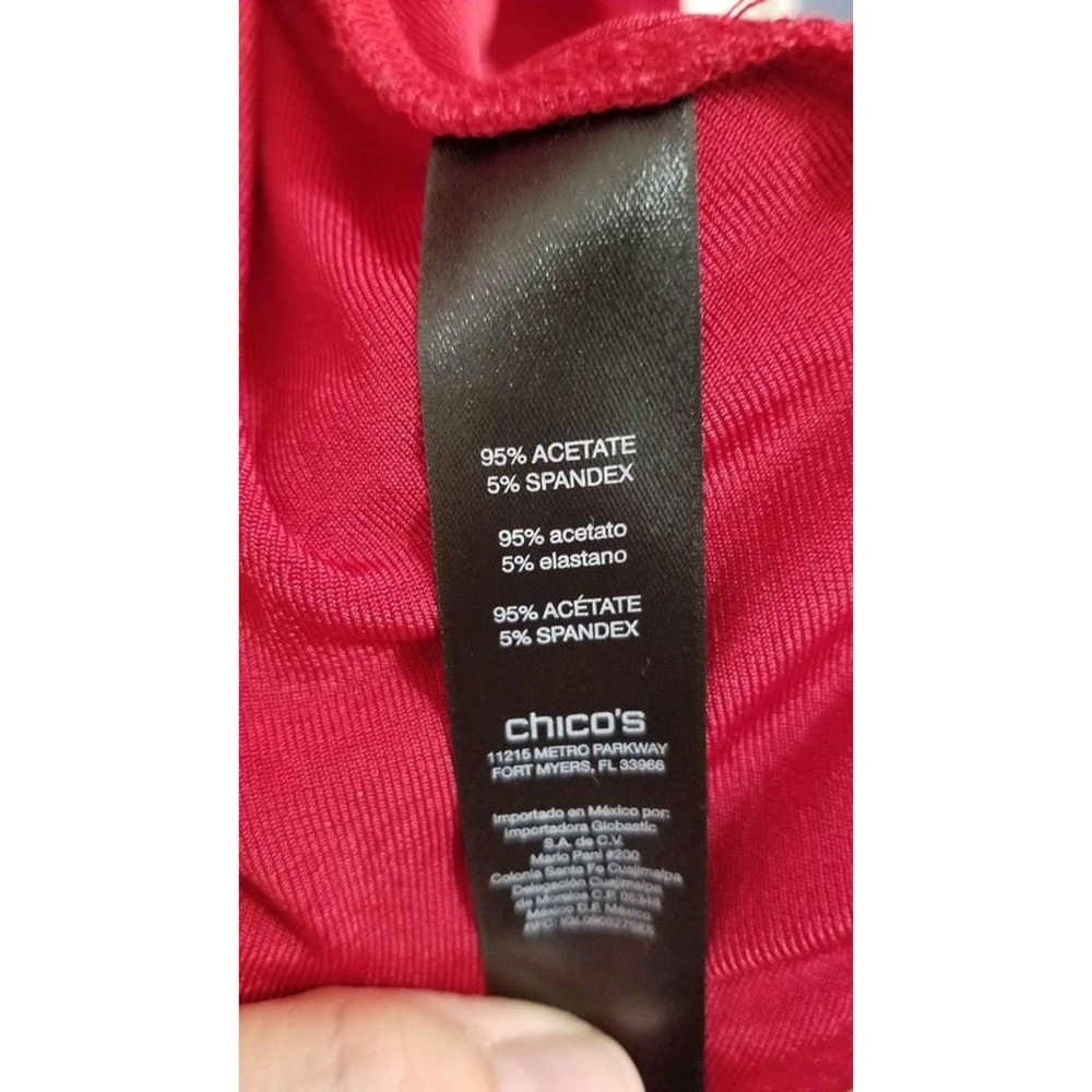 Chico's Women's Size 1 Princess Pleat Red Travelers Cardigan - Picture 6 of 9
